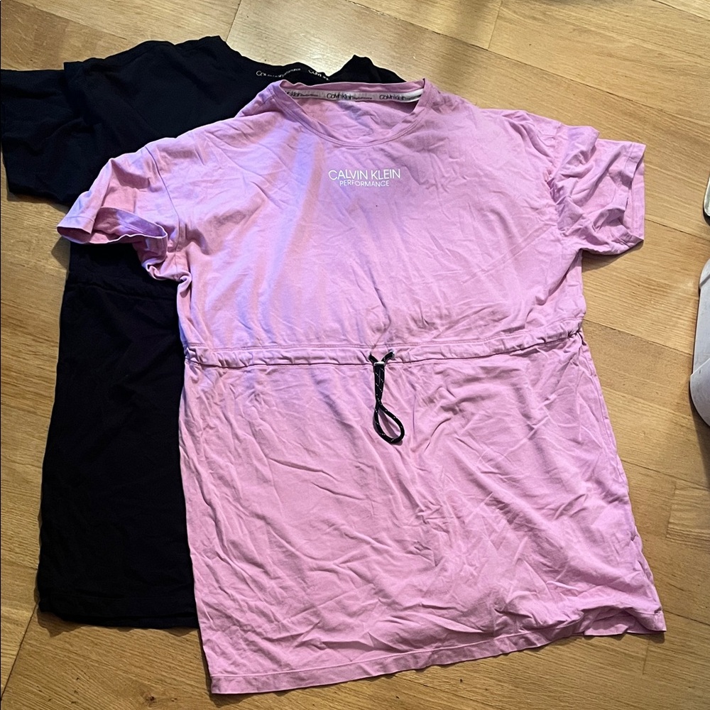 Calvin Klein Pink and Black Casual Tees